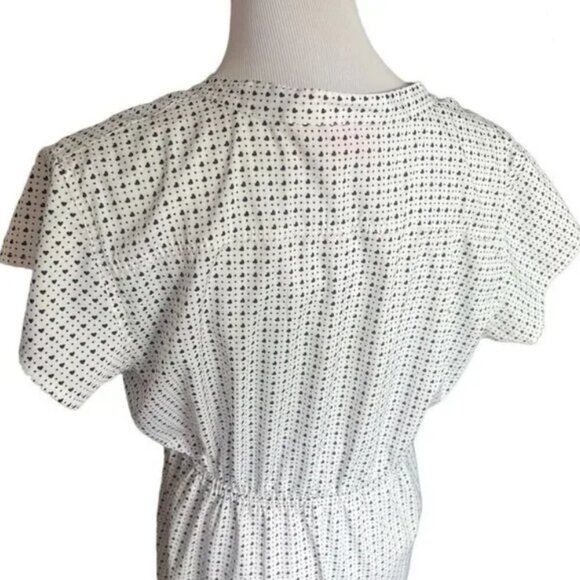 Women's Times Two Maternity Heart Print Cap Sleeve Tunic Top Black n White XL - Picture 4 of 4